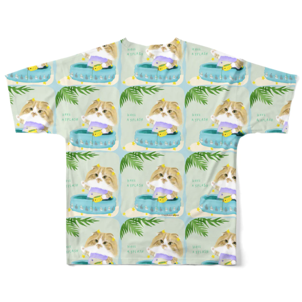 wokasinaiwoの夏猫10ズプール フルグラフィックTシャツの背面