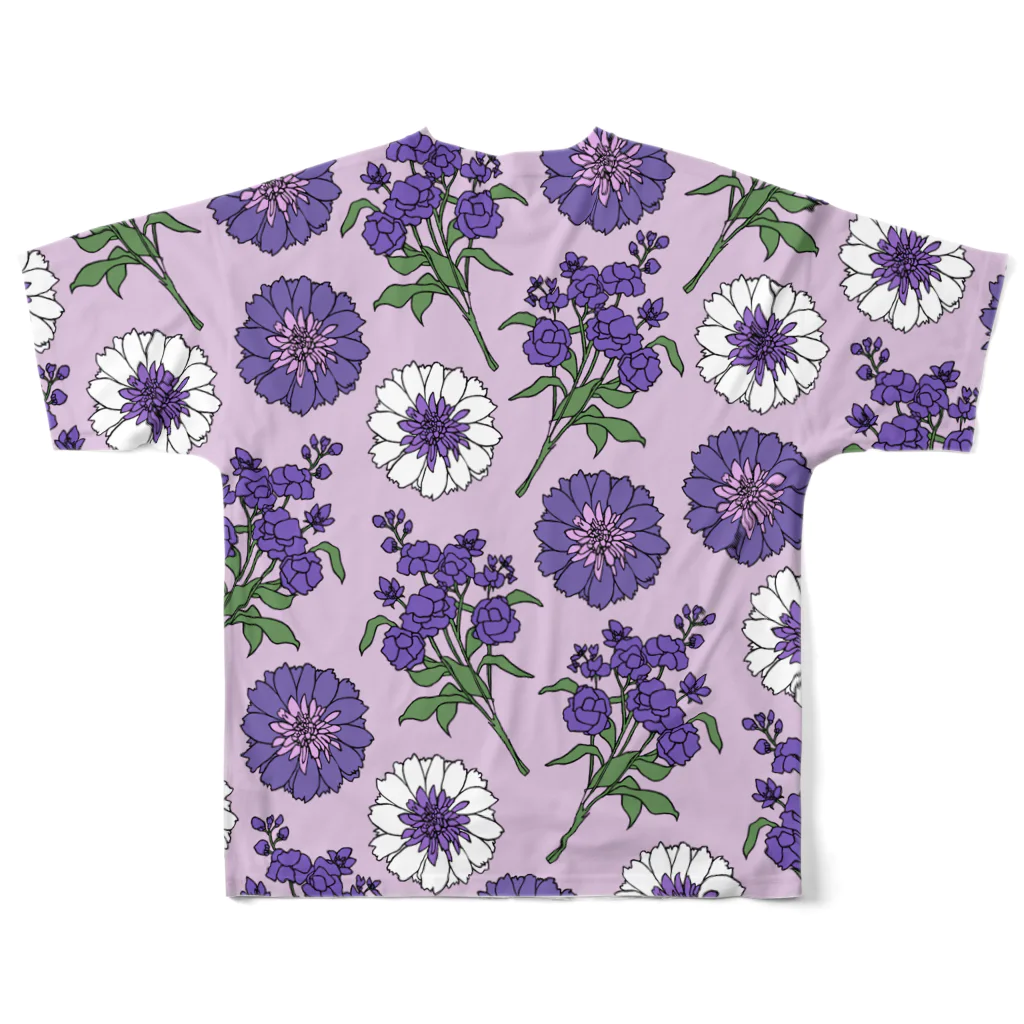 lg_hの花柄（パープル） All-Over Print T-Shirt :back