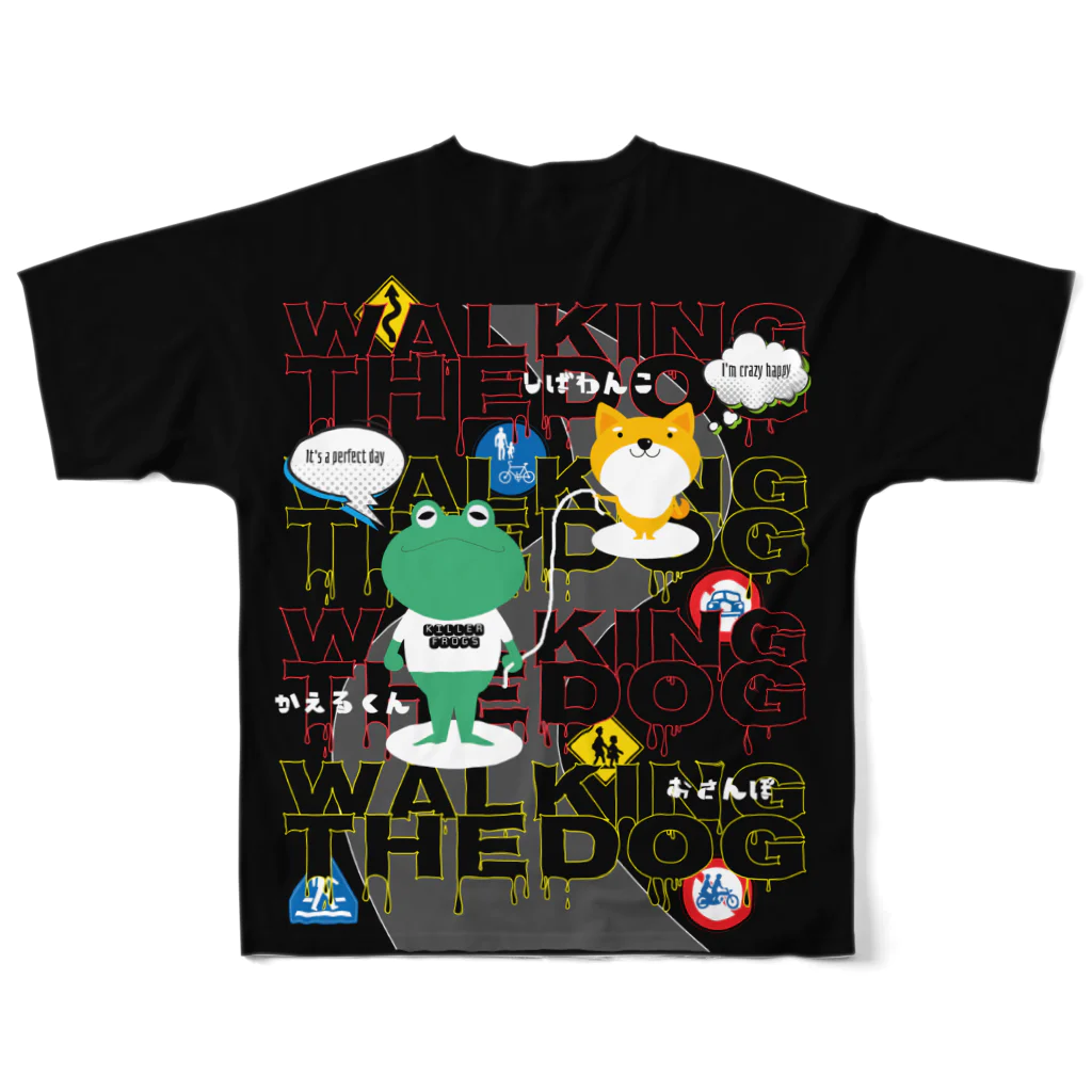 killer frogsのWALKINGTHEDOG All-Over Print T-Shirt :back