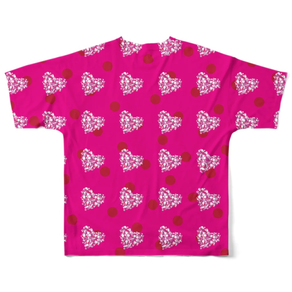 MZグラフィックスのスイートハート　ピンク　パターン フルグラフィックTシャツの背面