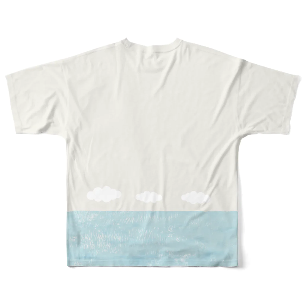 しまのなかまfromIRIOMOTEの遥かなる西表島 All-Over Print T-Shirt :back