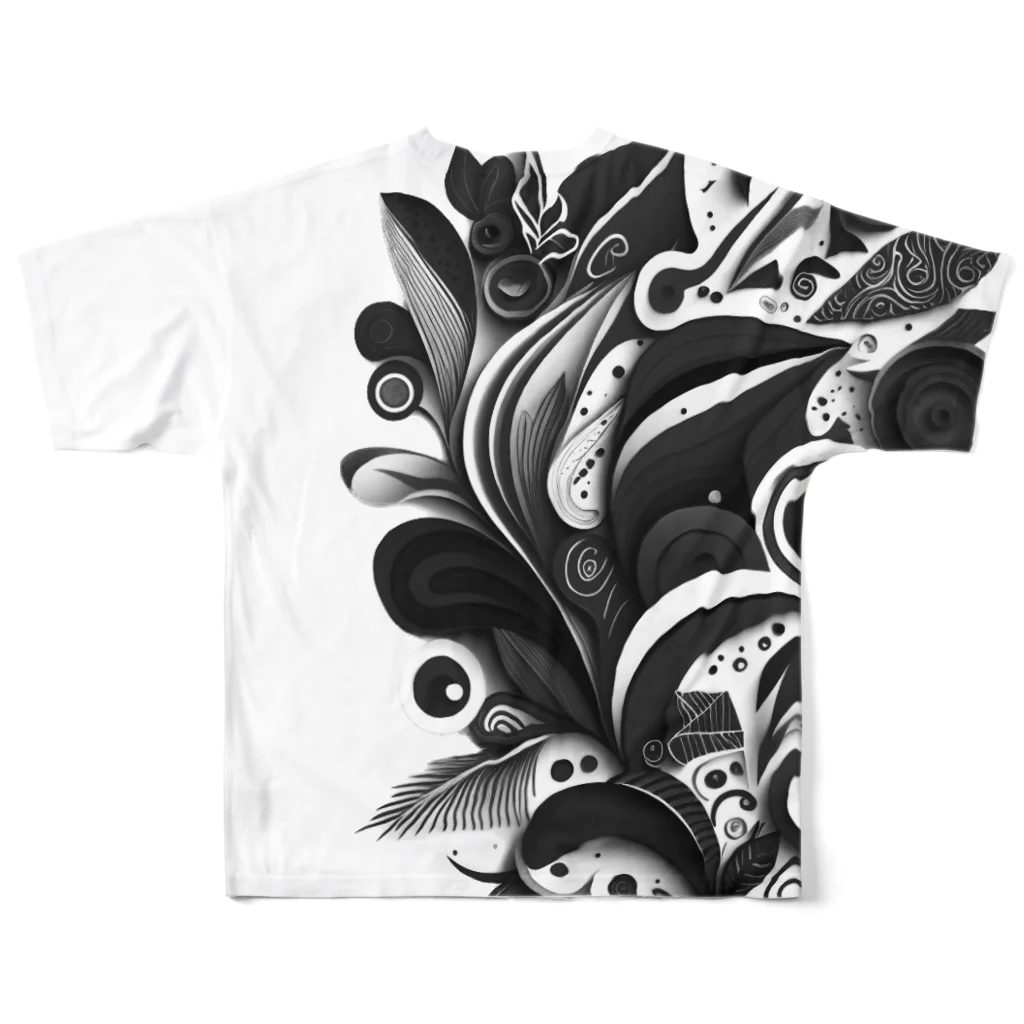 AliceDesignLab.のBlack Geometry＃001 All-Over Print T-Shirt :back