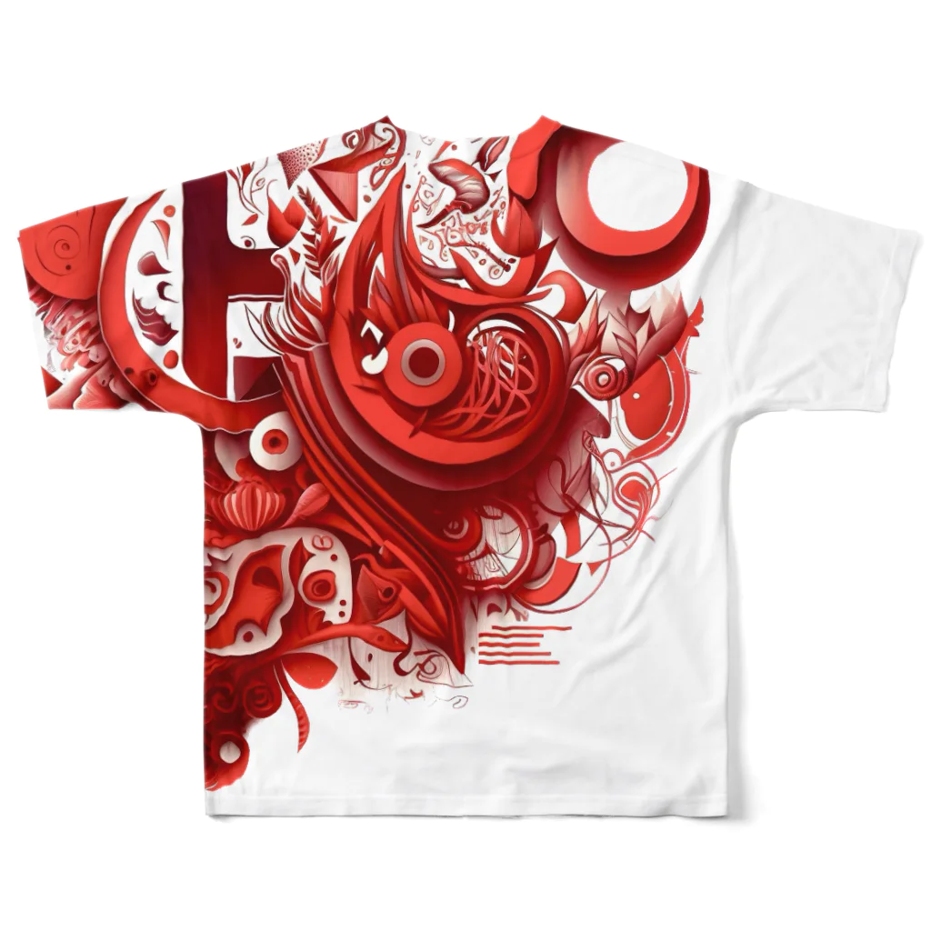 AliceDesignLab.のRed Heart #002 All-Over Print T-Shirt :back