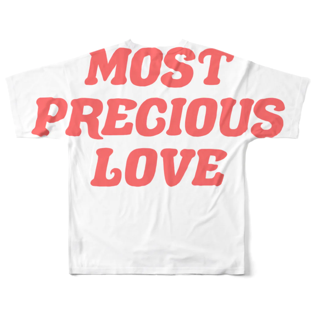 HOUSE DANCE MANIAのMost Precious Love ビッグロゴ フルグラフィックTシャツの背面