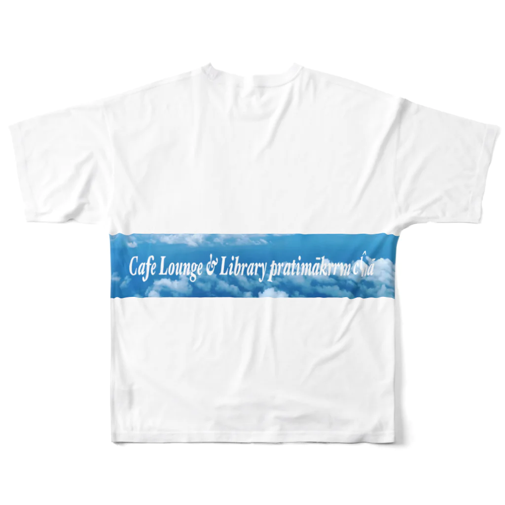 Cafe Lounge & Library pratimākrrm cĥā -ゆるやかな彫刻-のSLOW TIME 宮古島 All-Over Print T-Shirt :back