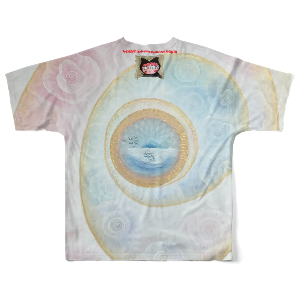 whiteuniva∞lemonchuraのuzu All-Over Print T-Shirt :back