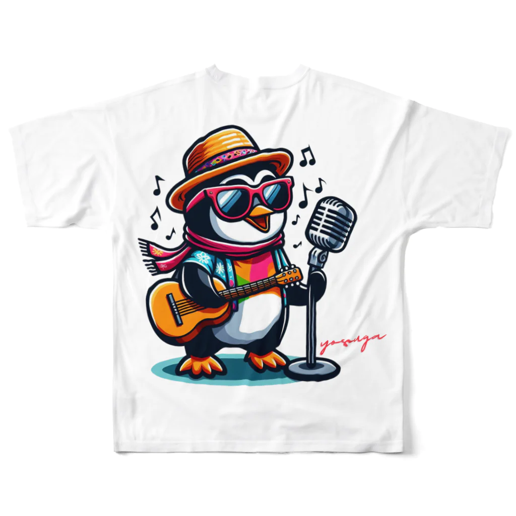 yosuga-aの陽気なペンギン All-Over Print T-Shirt :back