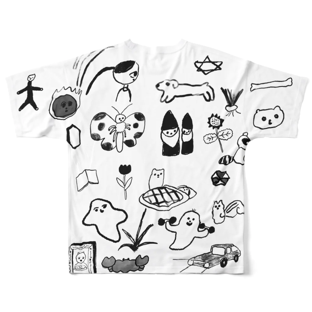 桜のらくがき All-Over Print T-Shirt :back