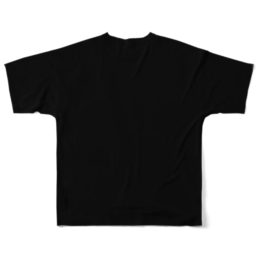 我が家の画伯たちのやっちゃんのシマエナガ（黒） All-Over Print T-Shirt :back