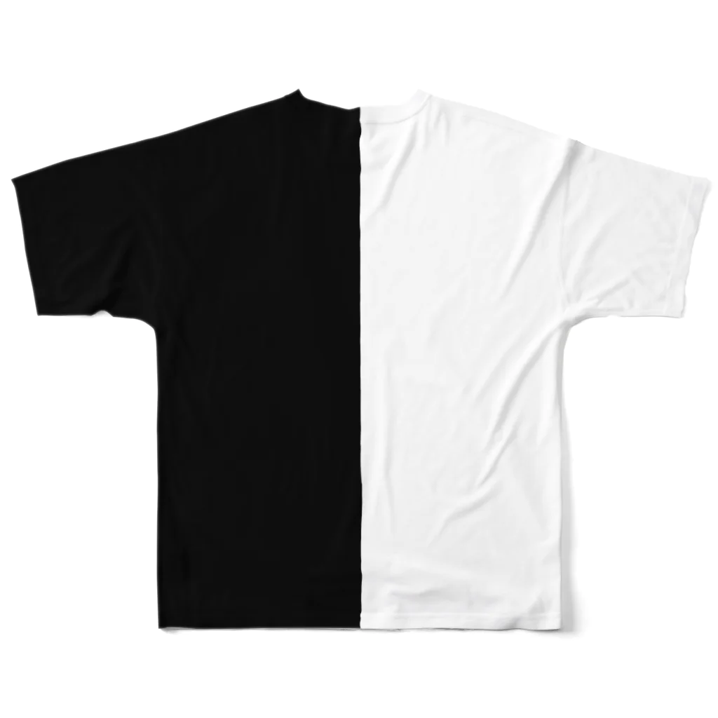 ゴータ・ワイの’’白黒パグちゃん’’　(前後２面プリント)  All-Over Print T-Shirt :back