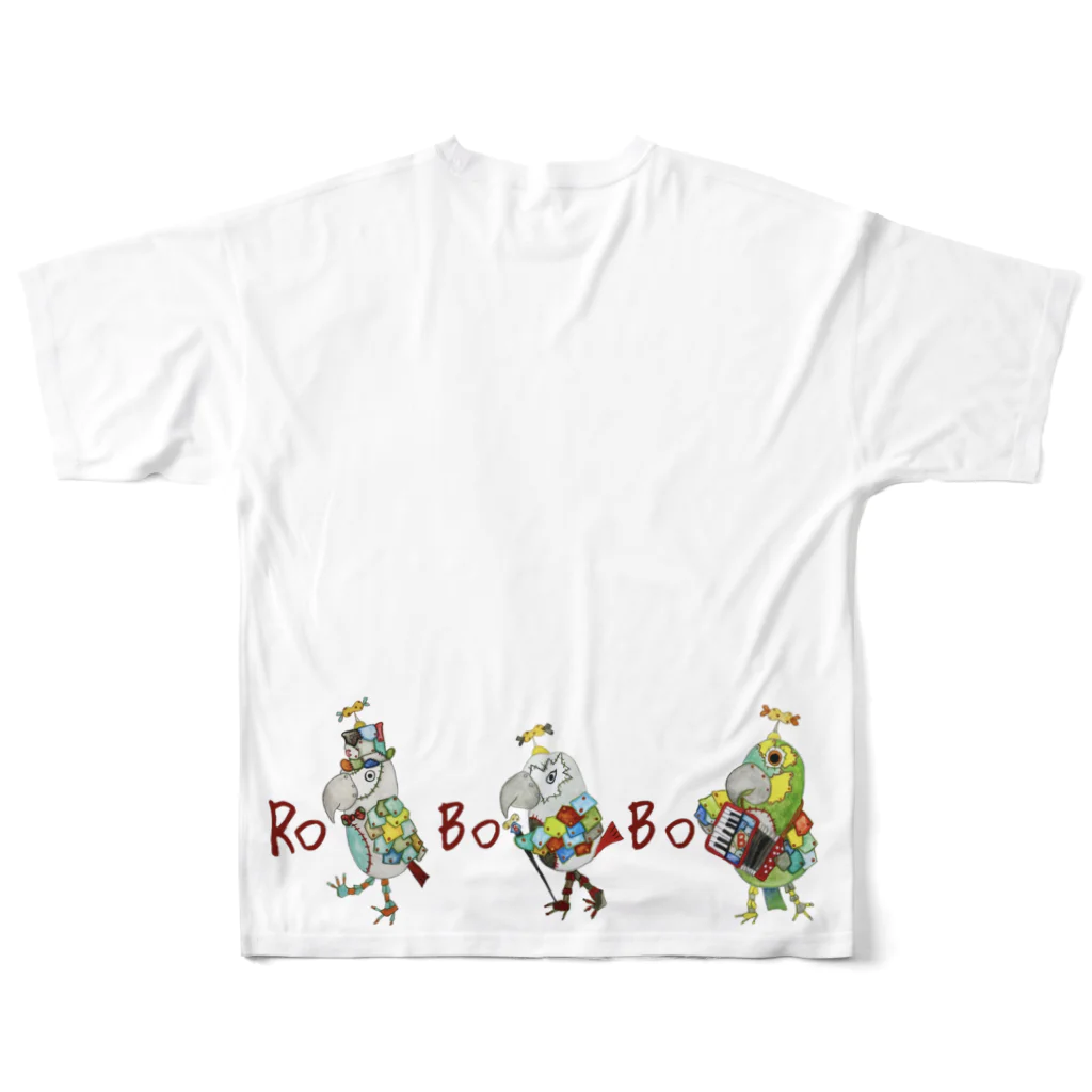 ねこぜや の ROBOBO ちょびすけロボ ボルトロボ ボウ助ロボ All-Over Print T-Shirt :back