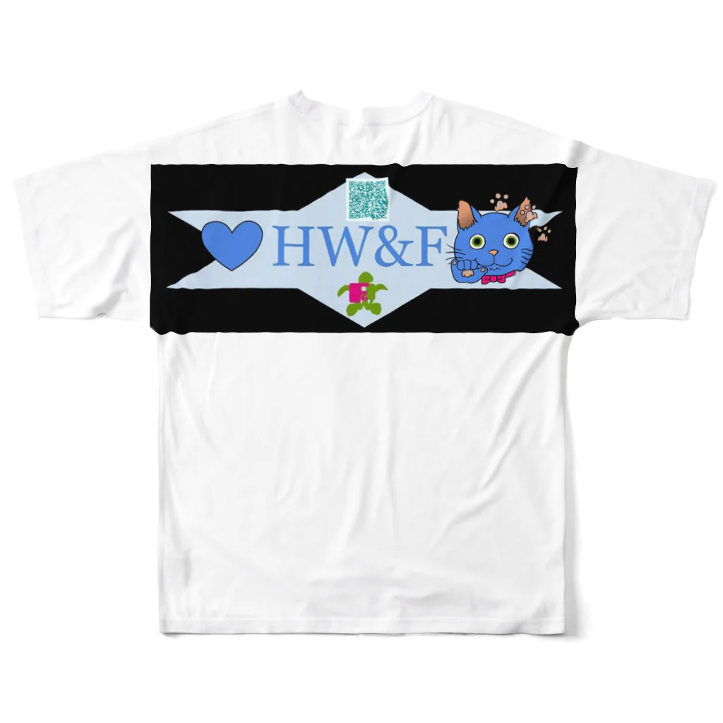 ふぃろのHW&Fの謎QRコード付きデザイン フルグラフィックTシャツの背面