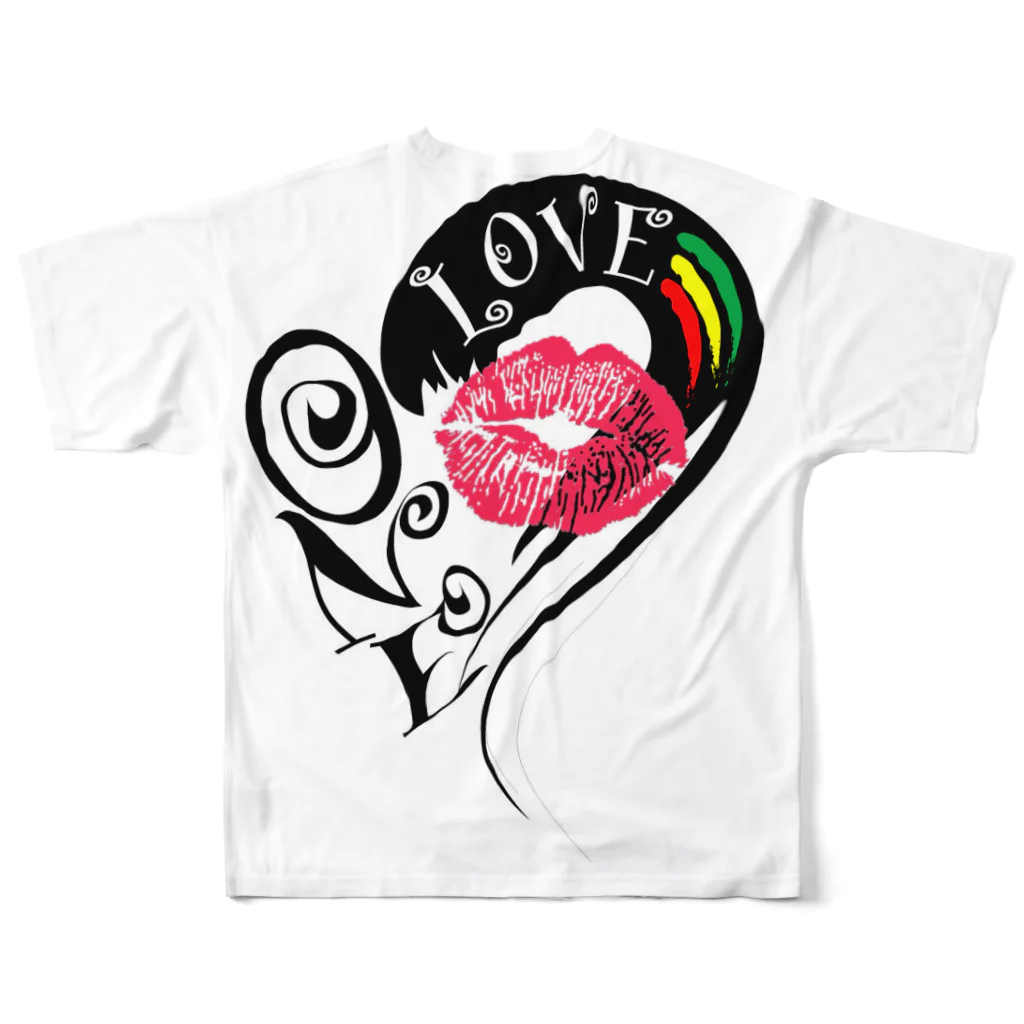 CHIAKINのONE LOVE KISS フルグラフィックTシャツの背面