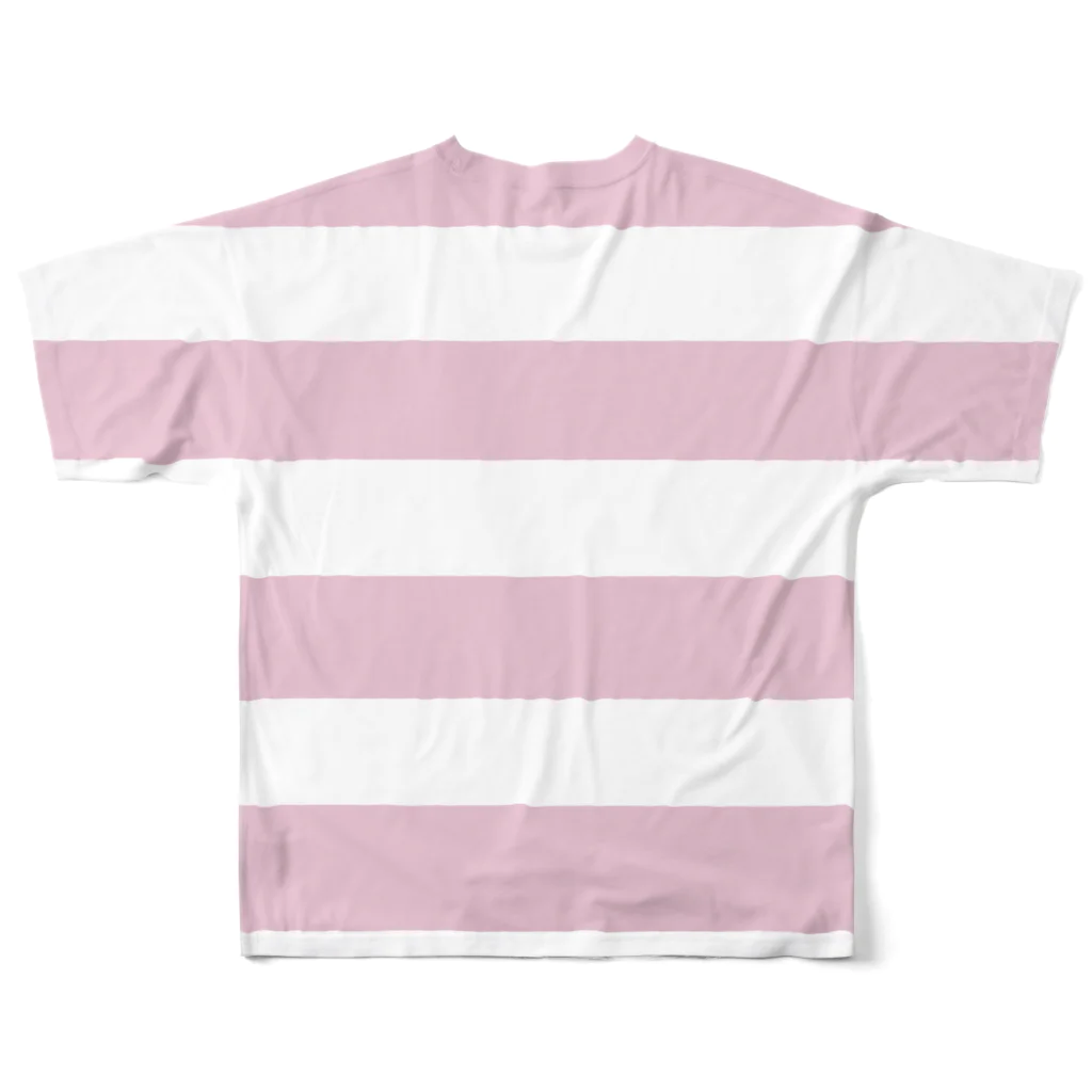 ぐれヒヨのボーダーTシャツ(エビフライ) All-Over Print T-Shirt :back