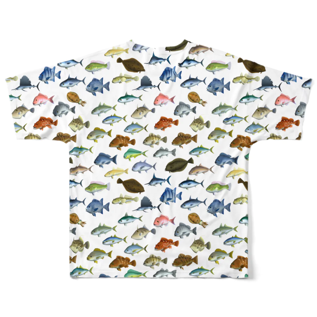 猫と釣り人のFISH_1FB_1 フルグラフィックTシャツの背面