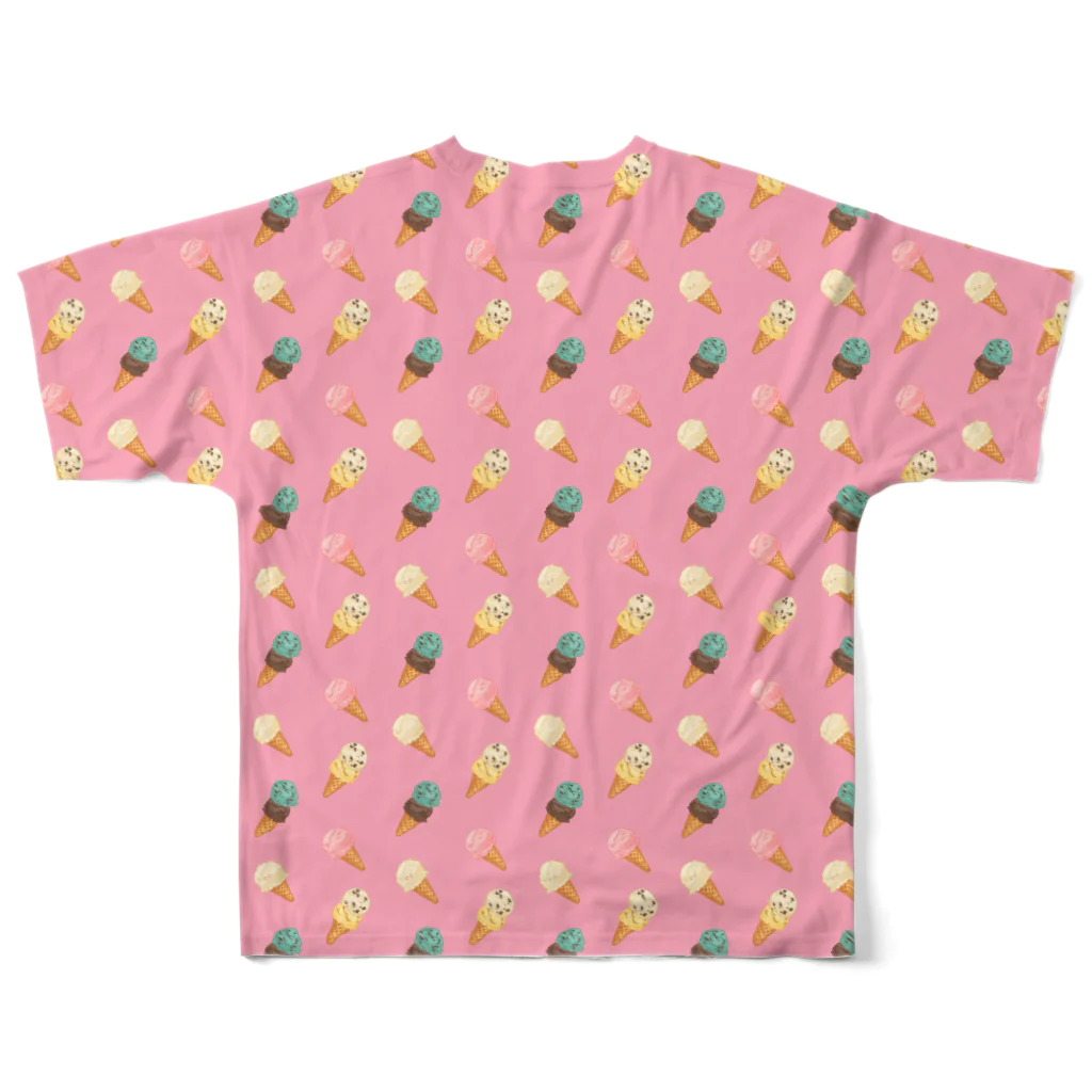 まざるやのアイスクリームにまざるモンT All-Over Print T-Shirt :back