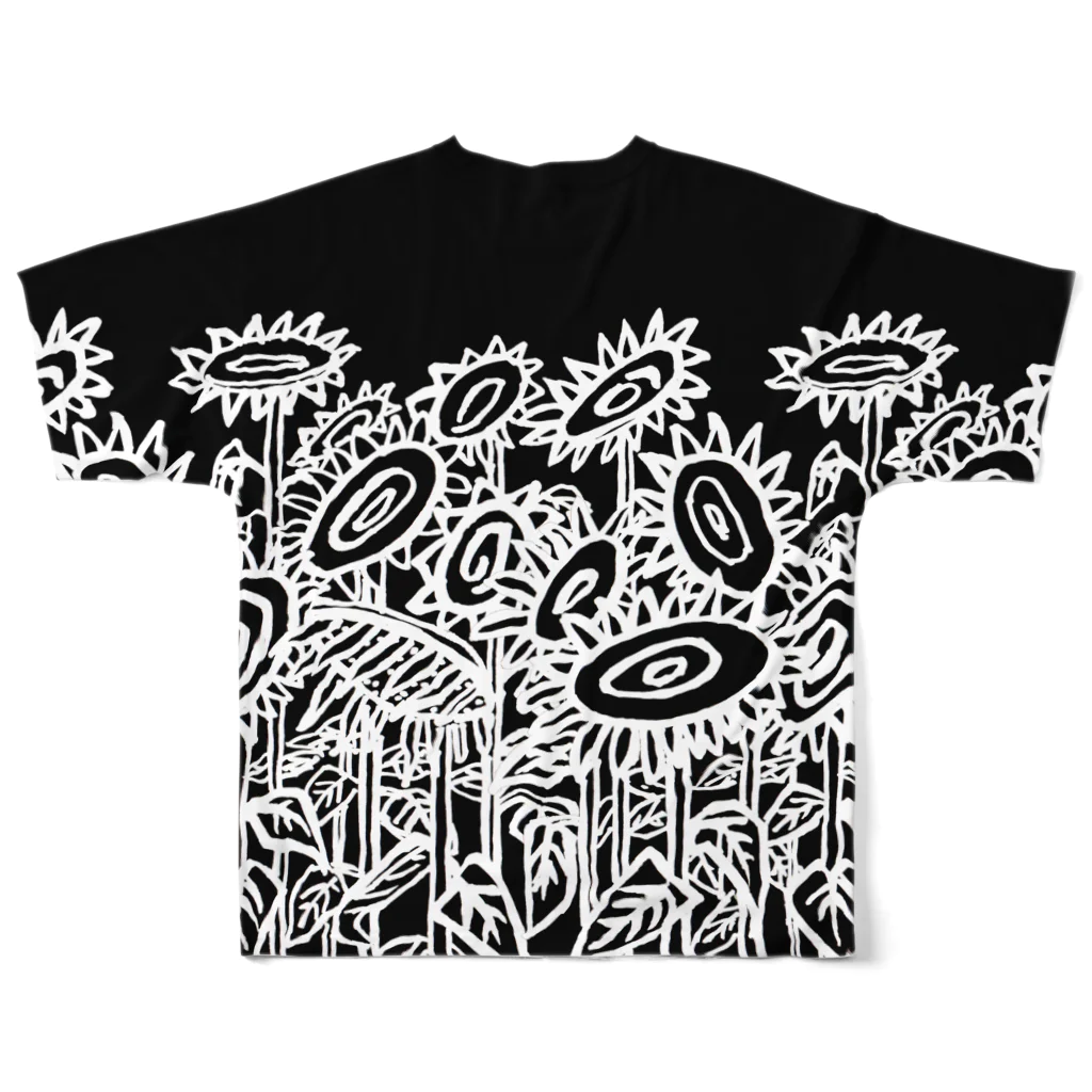 ゴータ・ワイの向日葵畑Ⅱ(前後２面プリント) All-Over Print T-Shirt :back