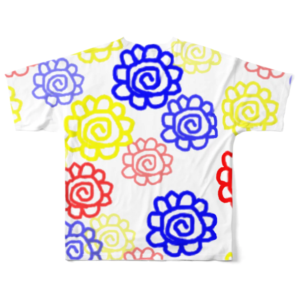 🐸かえるさんと仲間たち🐸のHAPPY花丸 All-Over Print T-Shirt :back