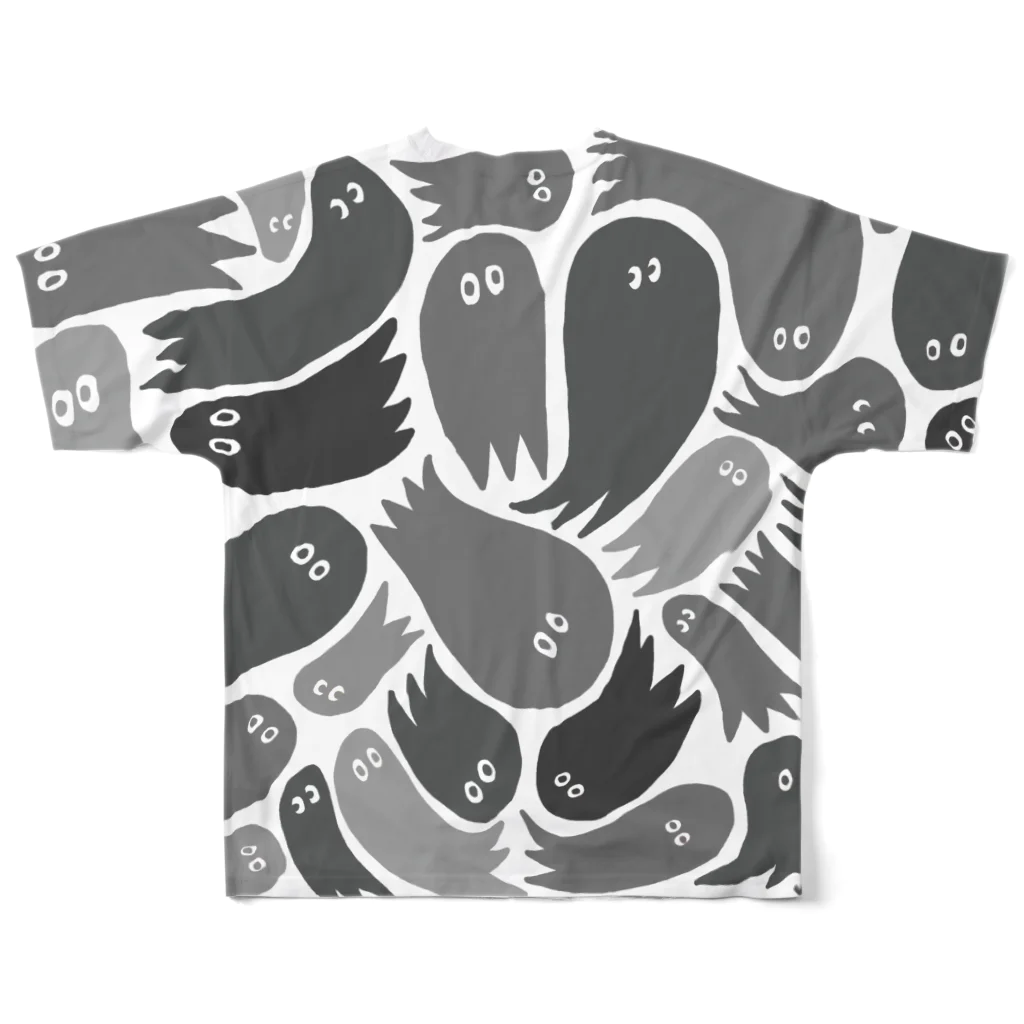 wakame.monsterのおばグレー All-Over Print T-Shirt :back