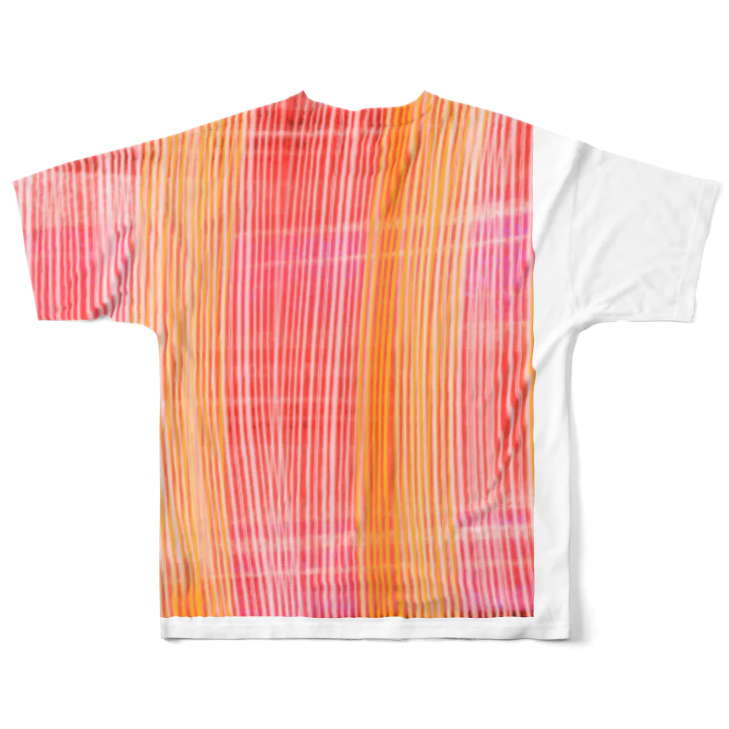 HYU のオレンジ フルグラフィックTシャツの背面