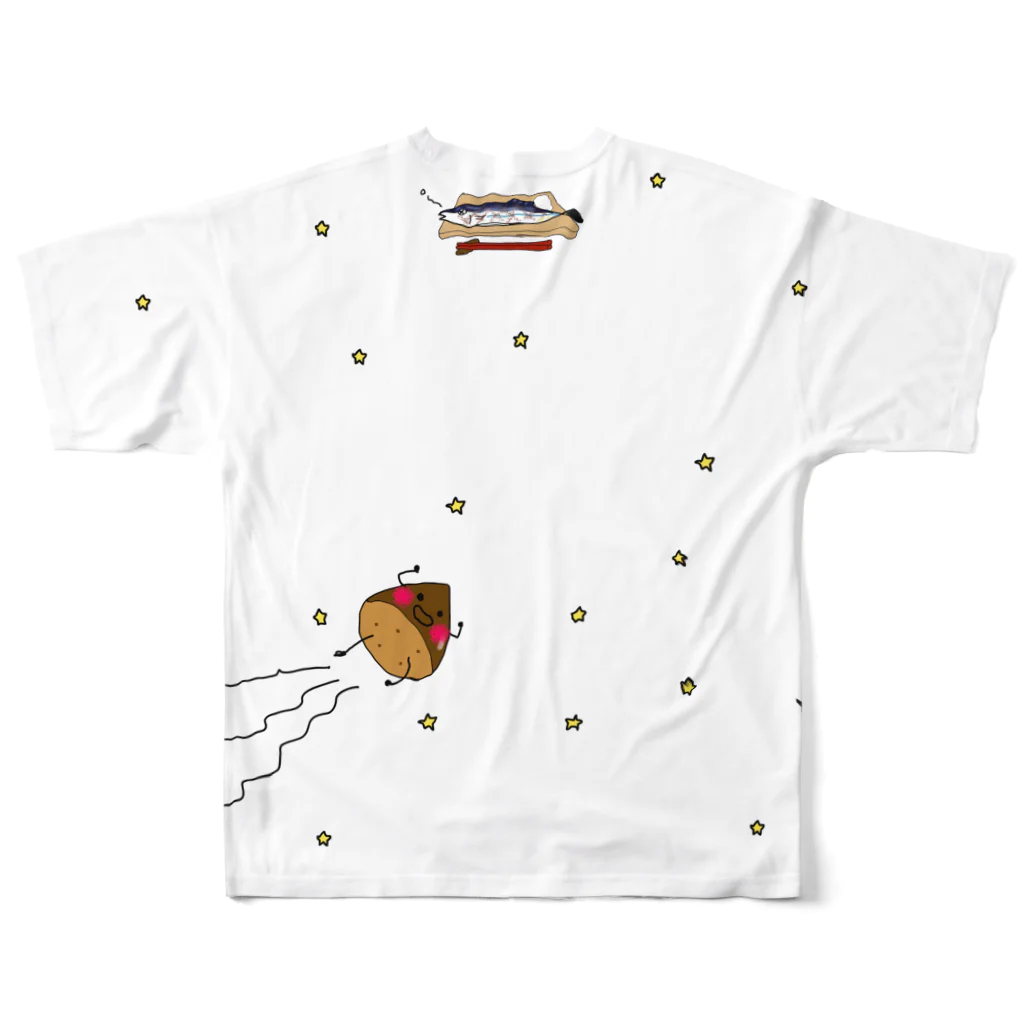 mumu-yaのdelicious in JAPAN 秋・冬 フルグラフィックTシャツの背面