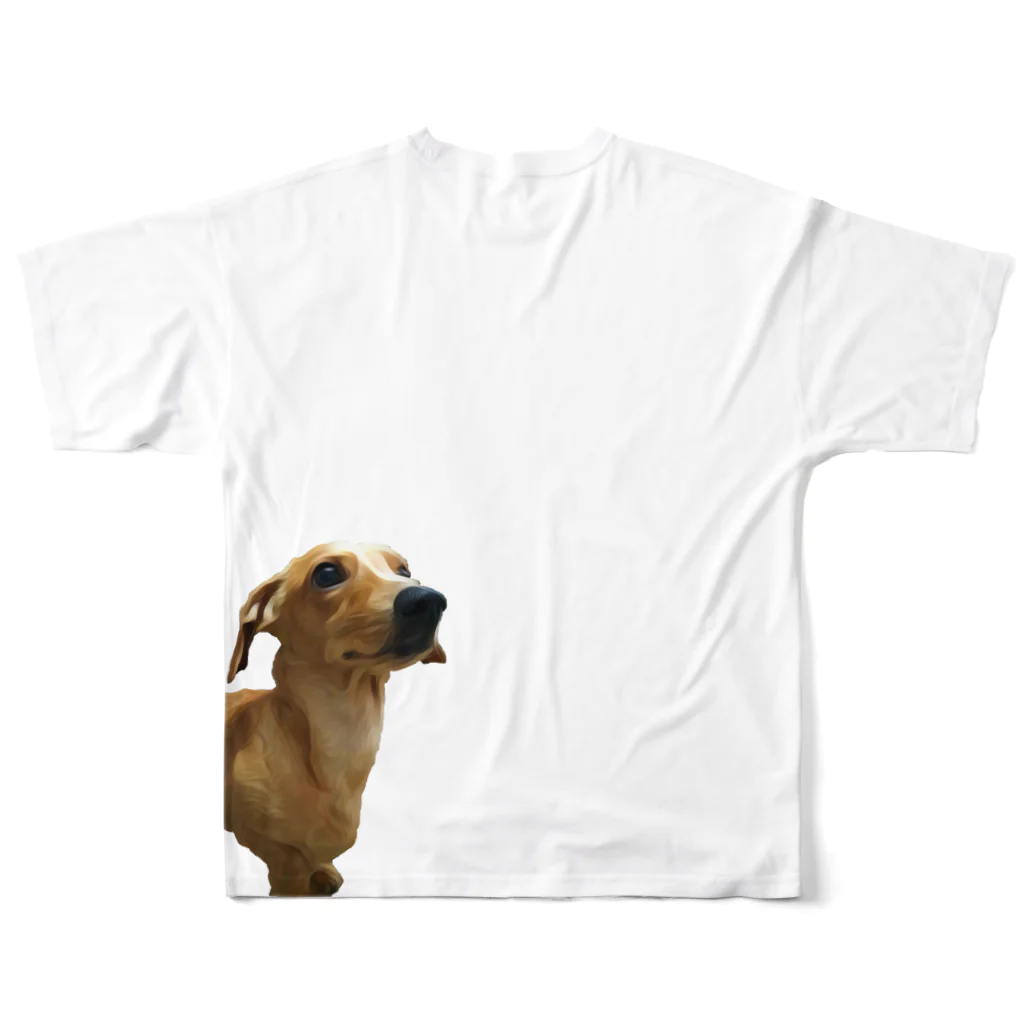 OLfliMAGARiの犬子 wanko フルグラフィックTシャツの背面