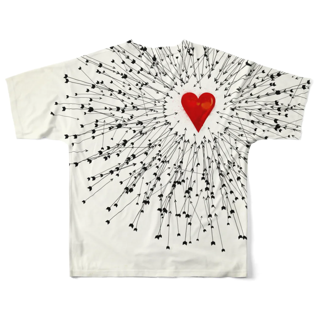 SeventrapsのHeart&Arrows All-Over Print T-Shirt :back