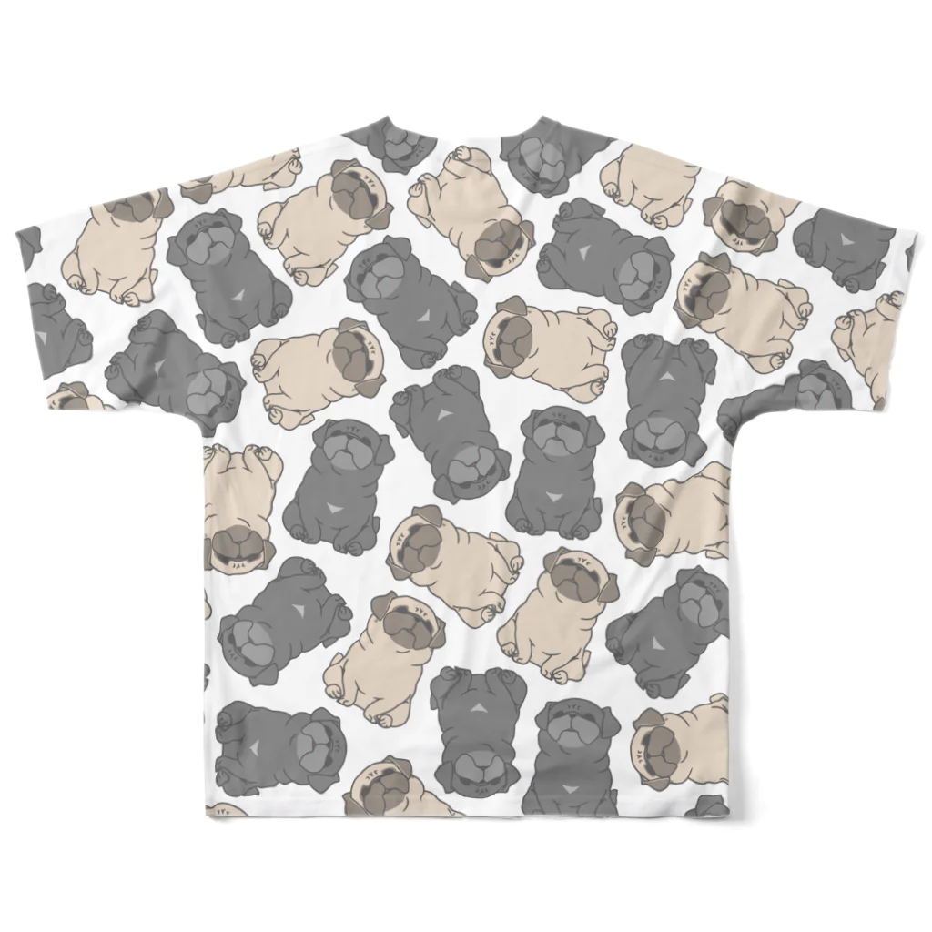 one-naacoのパグがみっちり。 All-Over Print T-Shirt :back