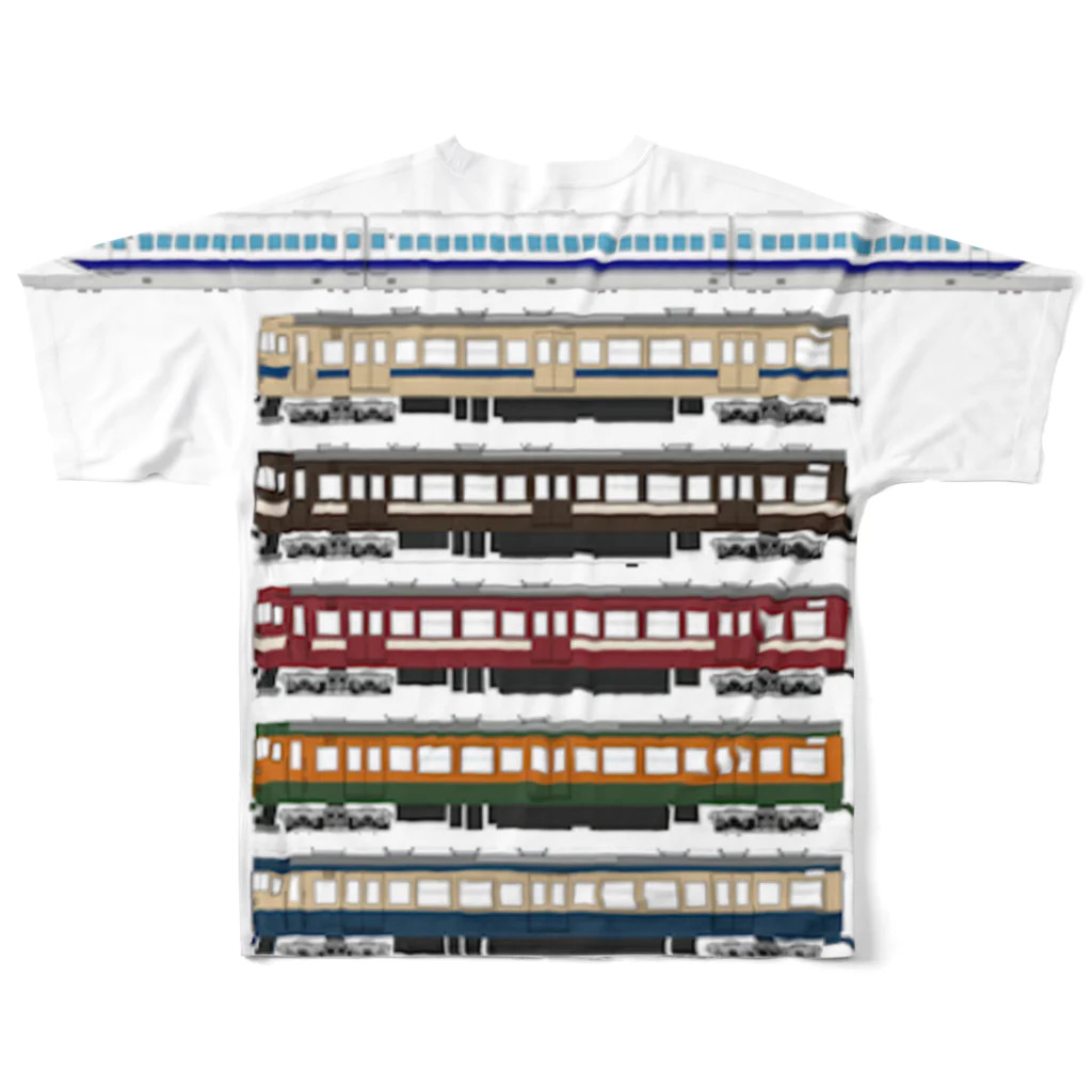 開運CROSS❖JAPAN。の電車好き？ All-Over Print T-Shirt :back