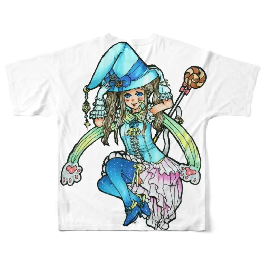 miku'ꜱGallery星猫の魔法少女miku All-Over Print T-Shirt :back