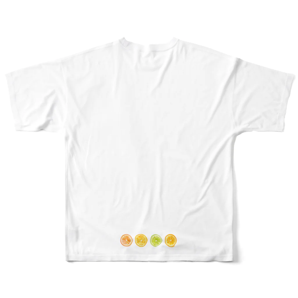 .porteのcitrus フルグラフィックTシャツの背面