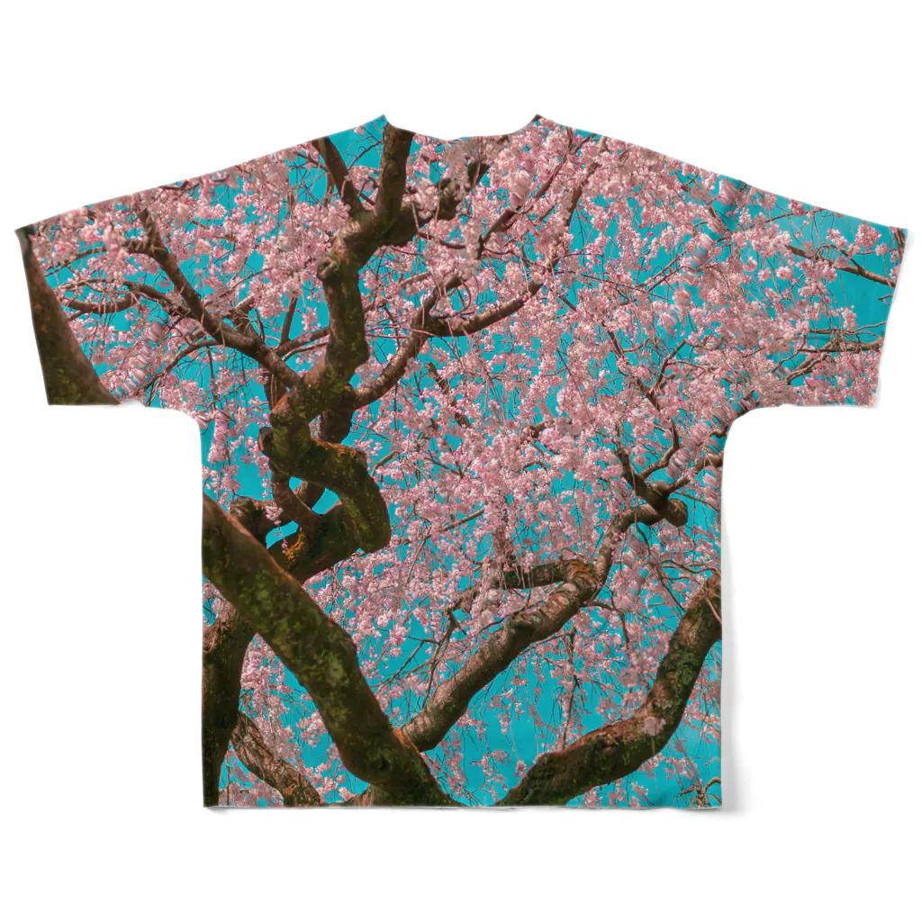 🦊キツネツキ🦊のいつかの桜 All-Over Print T-Shirt :back