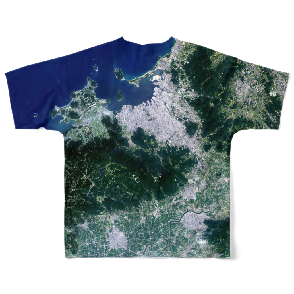 WEAR YOU AREの福岡県 筑紫郡 Tシャツ 両面 All-Over Print T-Shirt :back