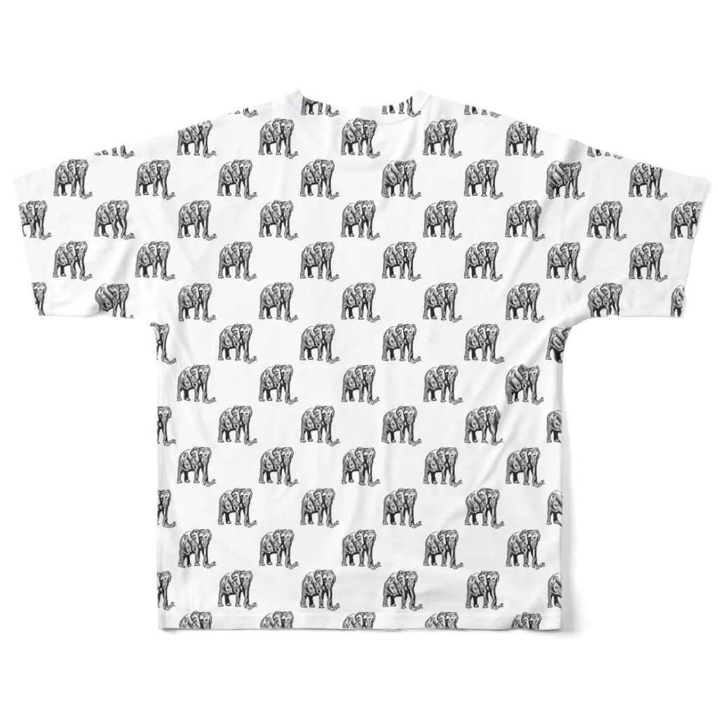 猫と釣り人のELEPHANT_1_1K All-Over Print T-Shirt :back