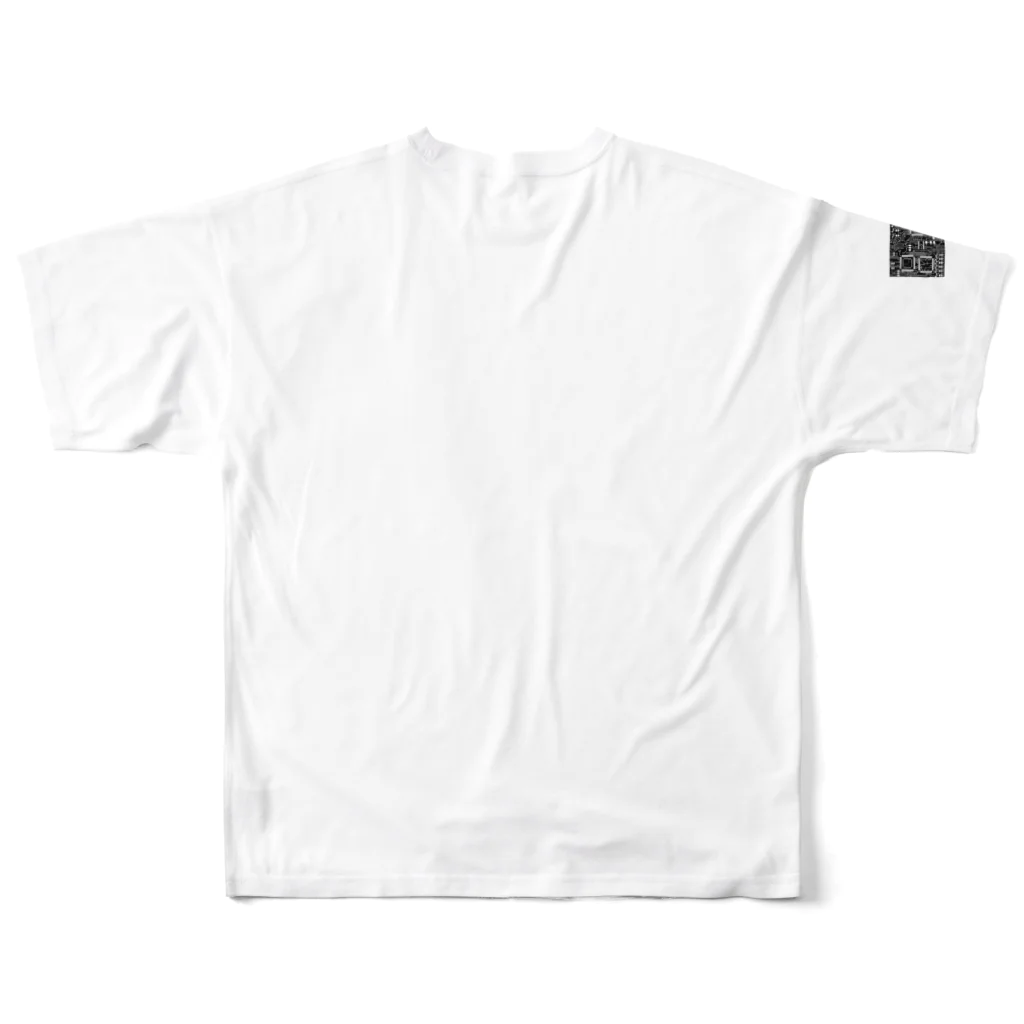 I~make~の機械柄（モノクロ） All-Over Print T-Shirt :back
