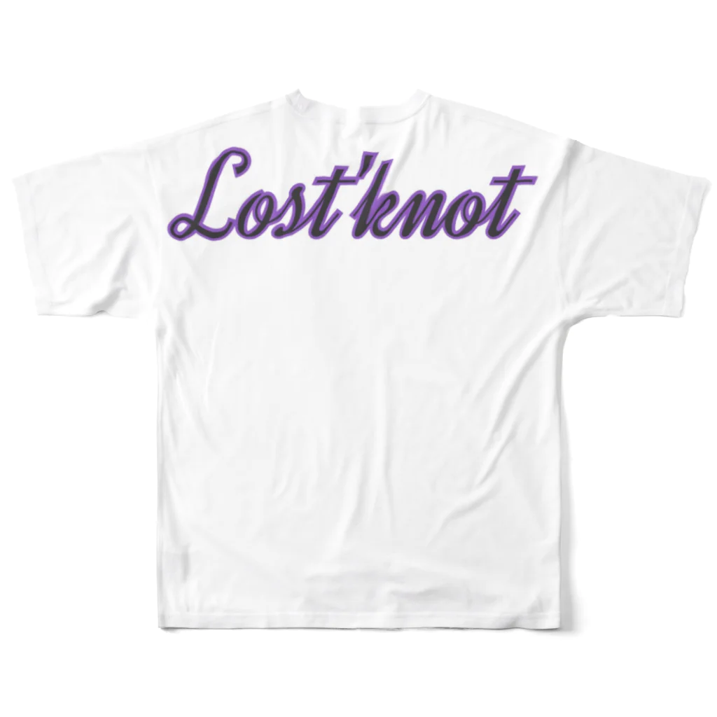 Lost'knotの敬礼引キコ森 フルグラフィックTシャツの背面