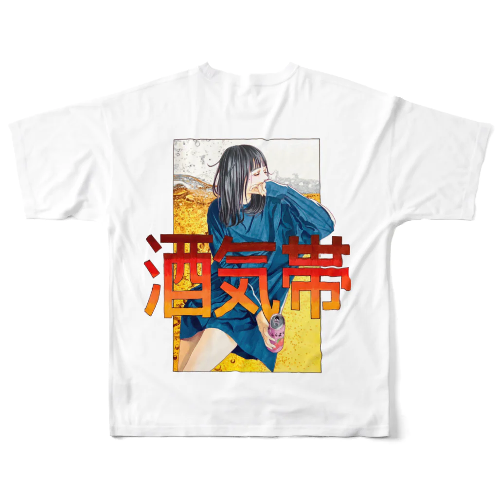 RYUTA・T／イラストレーターの【大人気！！】ほろよいきぶん フルグラフィックTシャツの背面