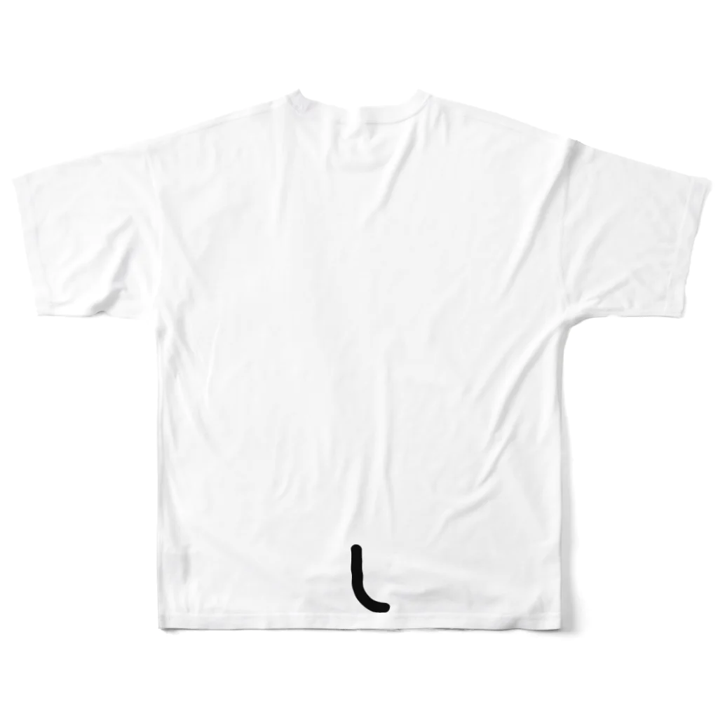 ニャオロジー公式グッズのしっぽ付きTシャツ・ソリッド フルグラフィックTシャツの背面