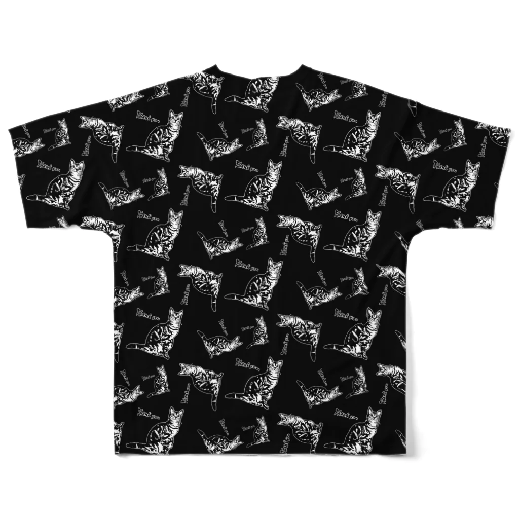 猫と釣り人のCAT_9_1K_PT フルグラフィックTシャツの背面