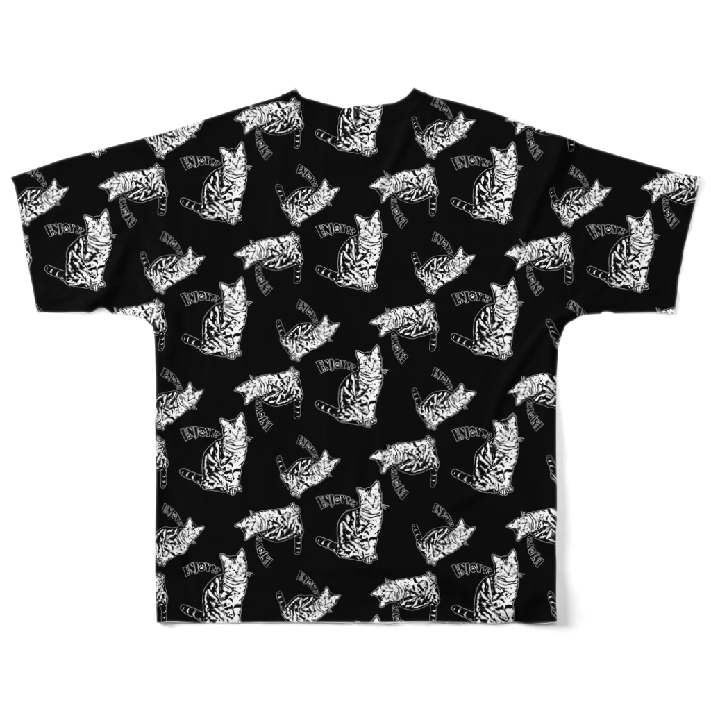 猫と釣り人のCAT_1_1K_PT フルグラフィックTシャツの背面