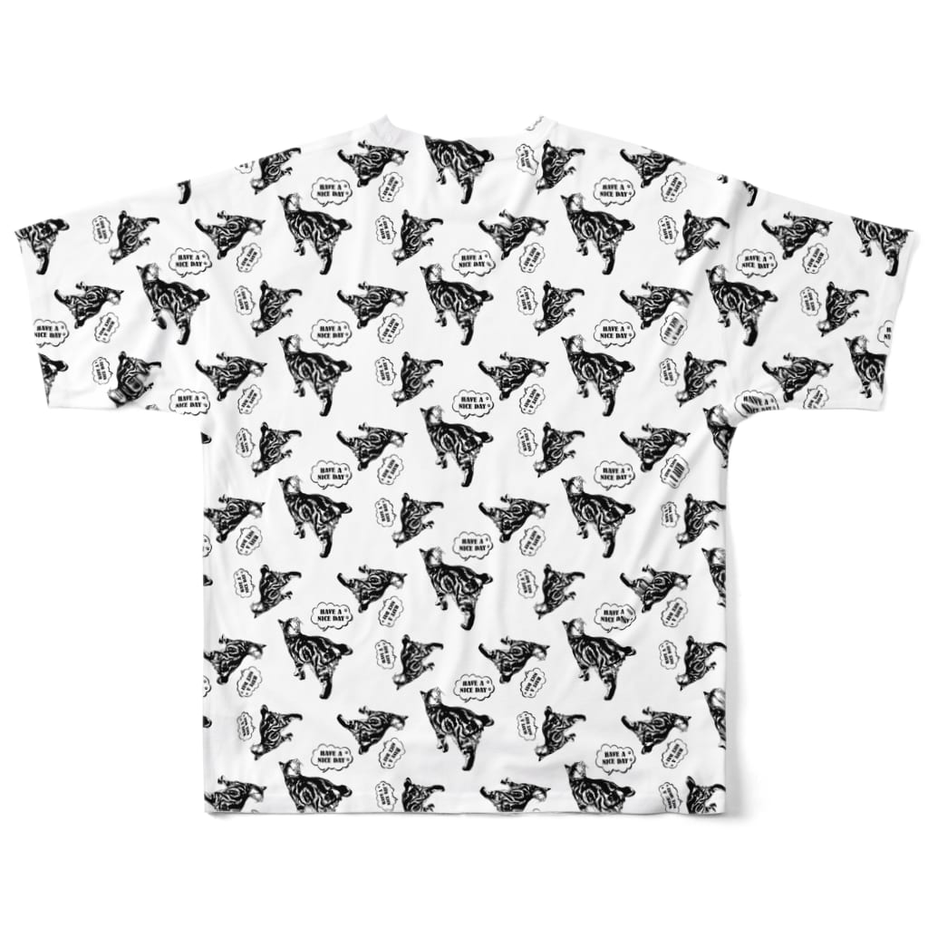 猫と釣り人のCAT_8_1_PT All-Over Print T-Shirt :back