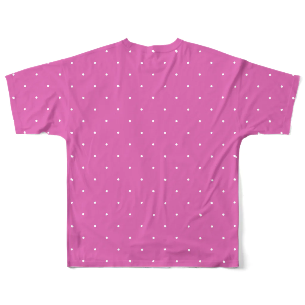 【公式】まるいねこのタキシードTシャツ ～ Pink ～ フルグラフィックTシャツの背面