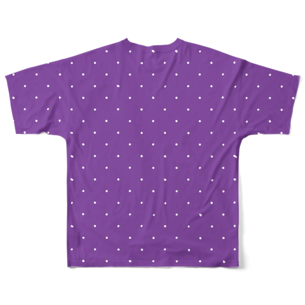 まるいねこのタキシードTシャツ ～ Purple ～ All-Over Print T-Shirt :back