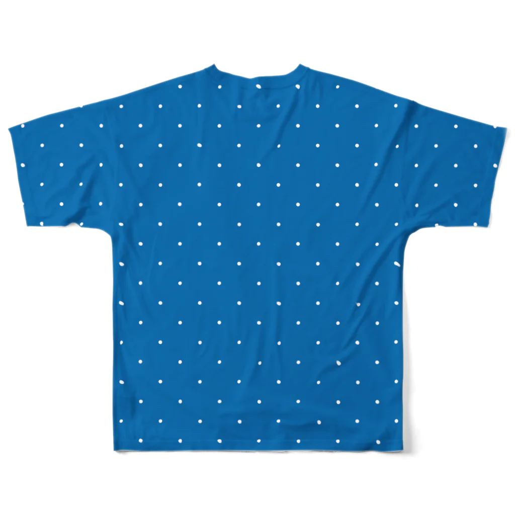 【公式】まるいねこのタキシードTシャツ ～ Blue ～ フルグラフィックTシャツの背面