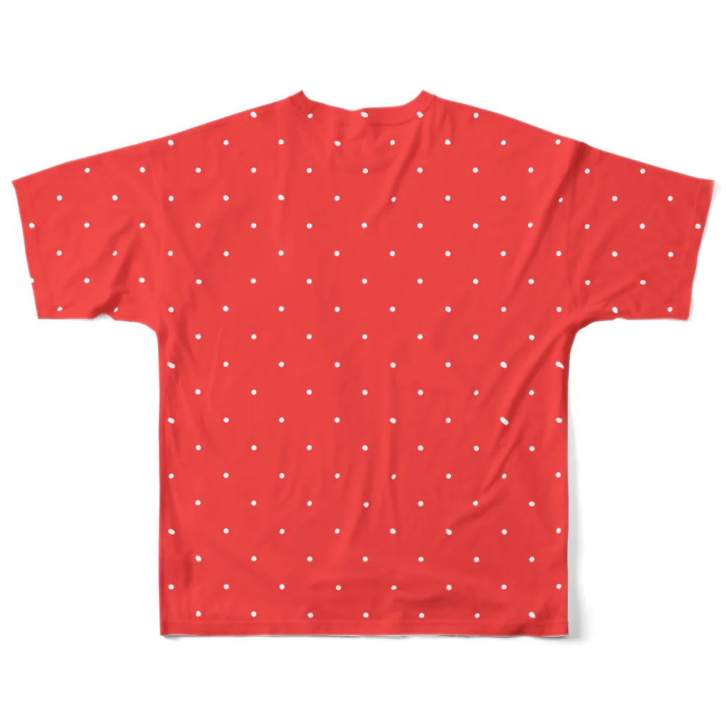 【公式】まるいねこのタキシードTシャツ ～ Red ～ フルグラフィックTシャツの背面