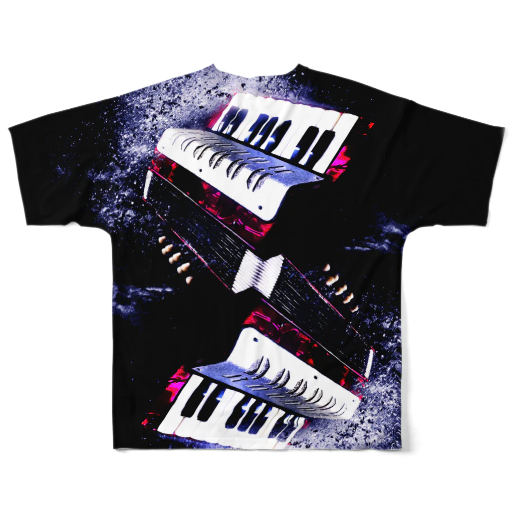  1st Shunzo's boutique のToy accordion  All-Over Print T-Shirt :back