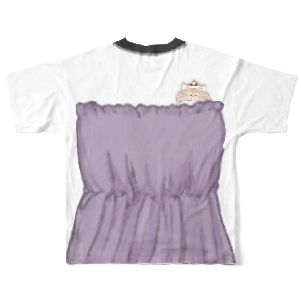 どるちぇ＊うさぎの【Mｻｲｽﾞ推奨】《1枚が2枚Tシャツ》＊きじとらといっしょ＊ All-Over Print T-Shirt :back