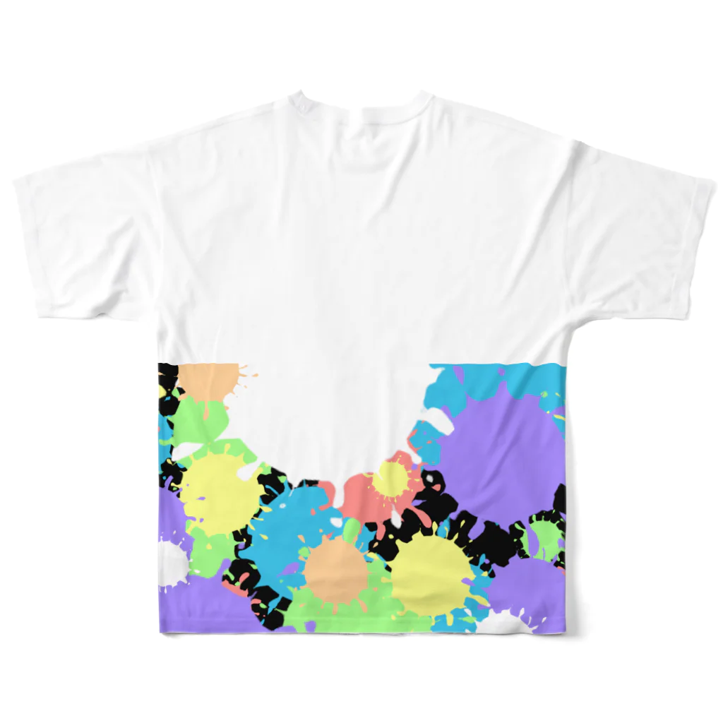 RYO屋のカラフルドリップ All-Over Print T-Shirt :back