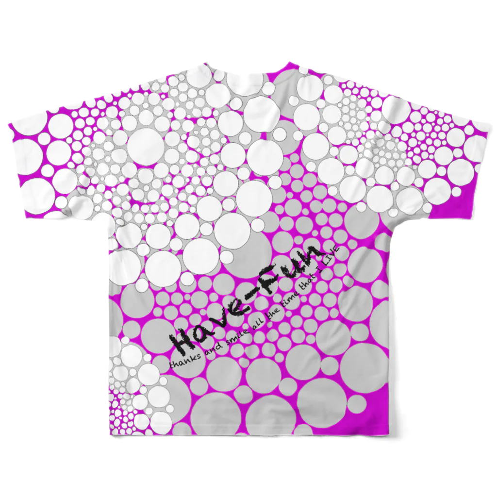 HaveーFun 嘉のHaveーFun点絵フルグラフィックTシャツ All-Over Print T-Shirt :back