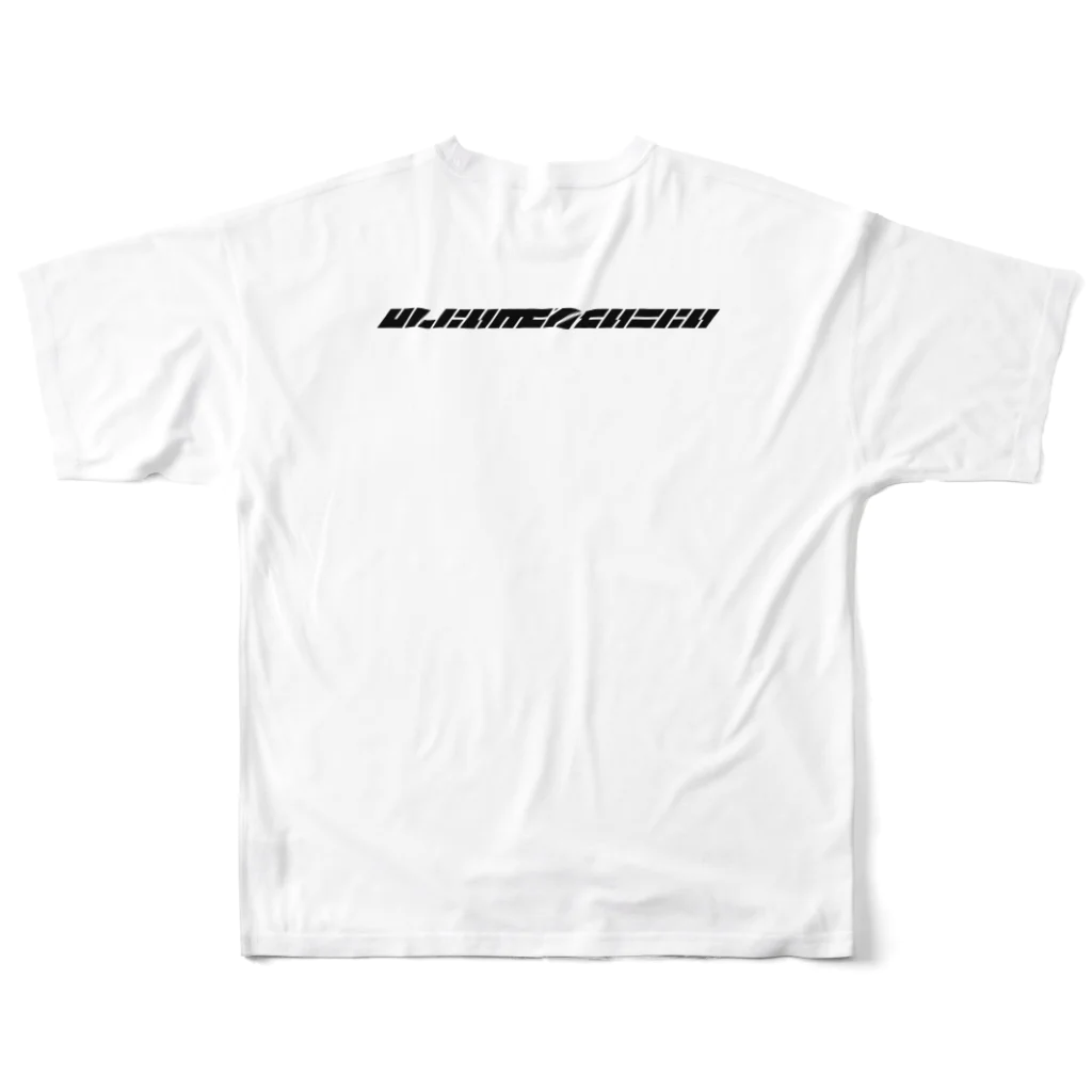 IENITY　/　MOON SIDEのしにたいけどでもいきたい #WHITE フルグラフィックT フルグラフィックTシャツの背面